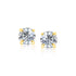 14k Yellow Gold Stud Earrings with White Hue Faceted Cubic Zirconia(7mm) - earrings