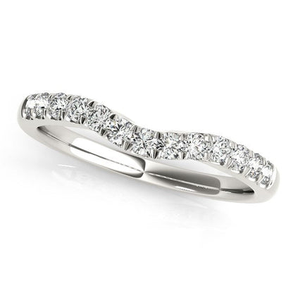 14k White Gold Diamond Curved Design Wedding Band (1/4 cttw) by Bids.com