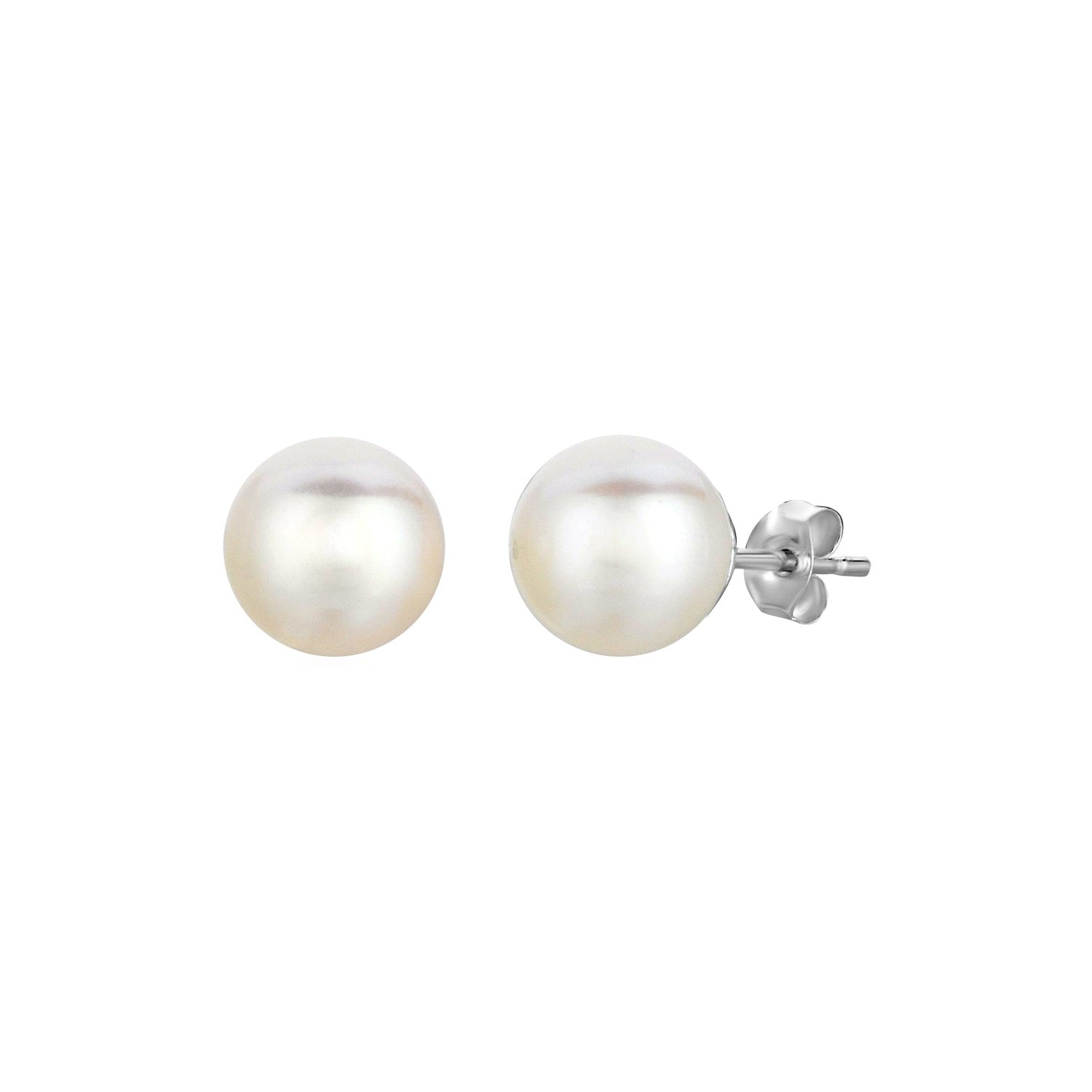 Freshwater Pearl Earrings in Sterling Silver(8mm) - DestGlow