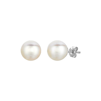 Freshwater Pearl Earrings in Sterling Silver(8mm) - DestGlow