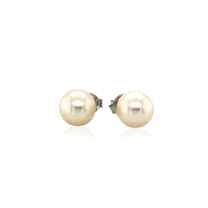Freshwater Pearl Earrings in Sterling Silver(8mm) - DestGlow