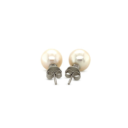 Freshwater Pearl Earrings in Sterling Silver(8mm) - DestGlow