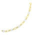 14k Two-Tone Gold Figaro Chain Bracelet with Long and Short Links (10.00 mm) 