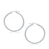 10k White Gold Polished Hoop Earrings (2x30 mm) - earrings