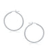 10k White Gold Polished Hoop Earrings (2x30 mm) 