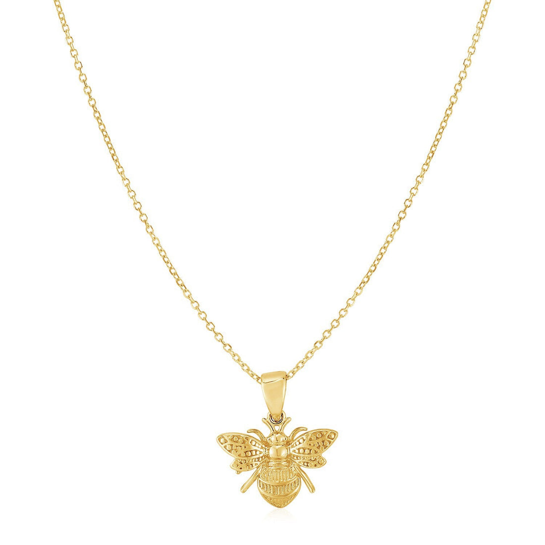 14K Yellow Gold Bee Necklace - necklaces