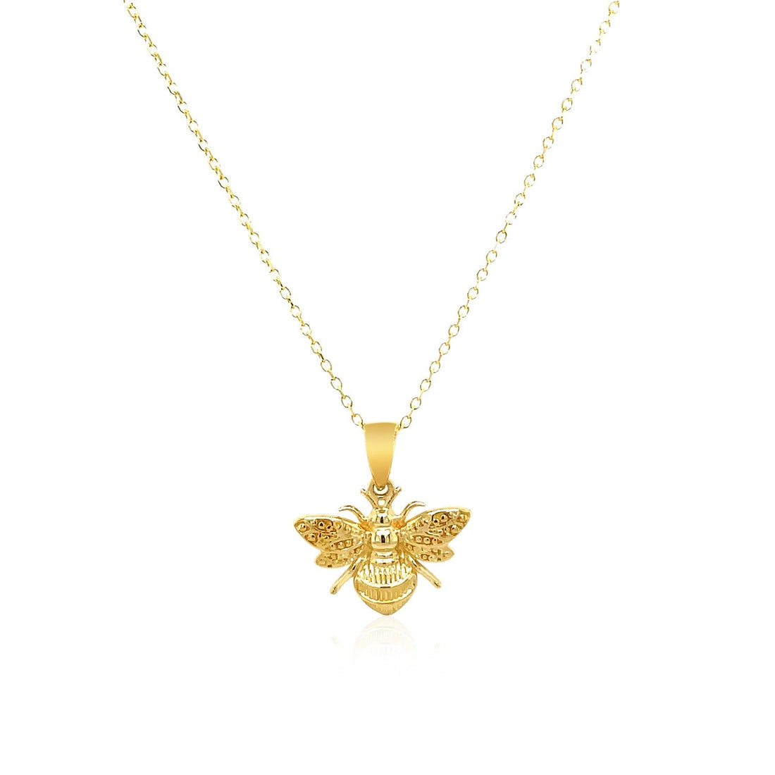 14K Yellow Gold Bee Necklace - DestGlow