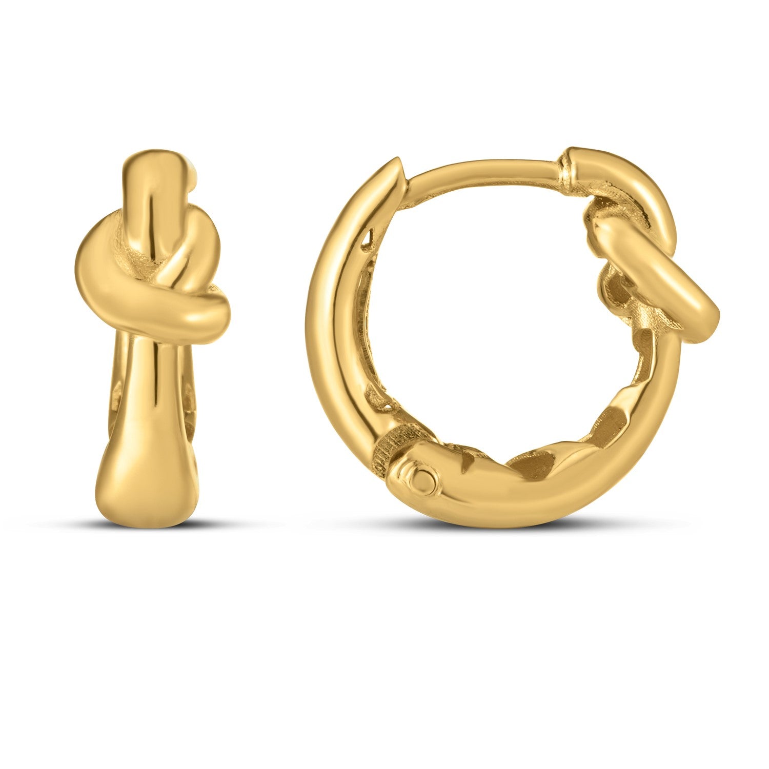14k Yellow Gold Love knot Hoops - accessories