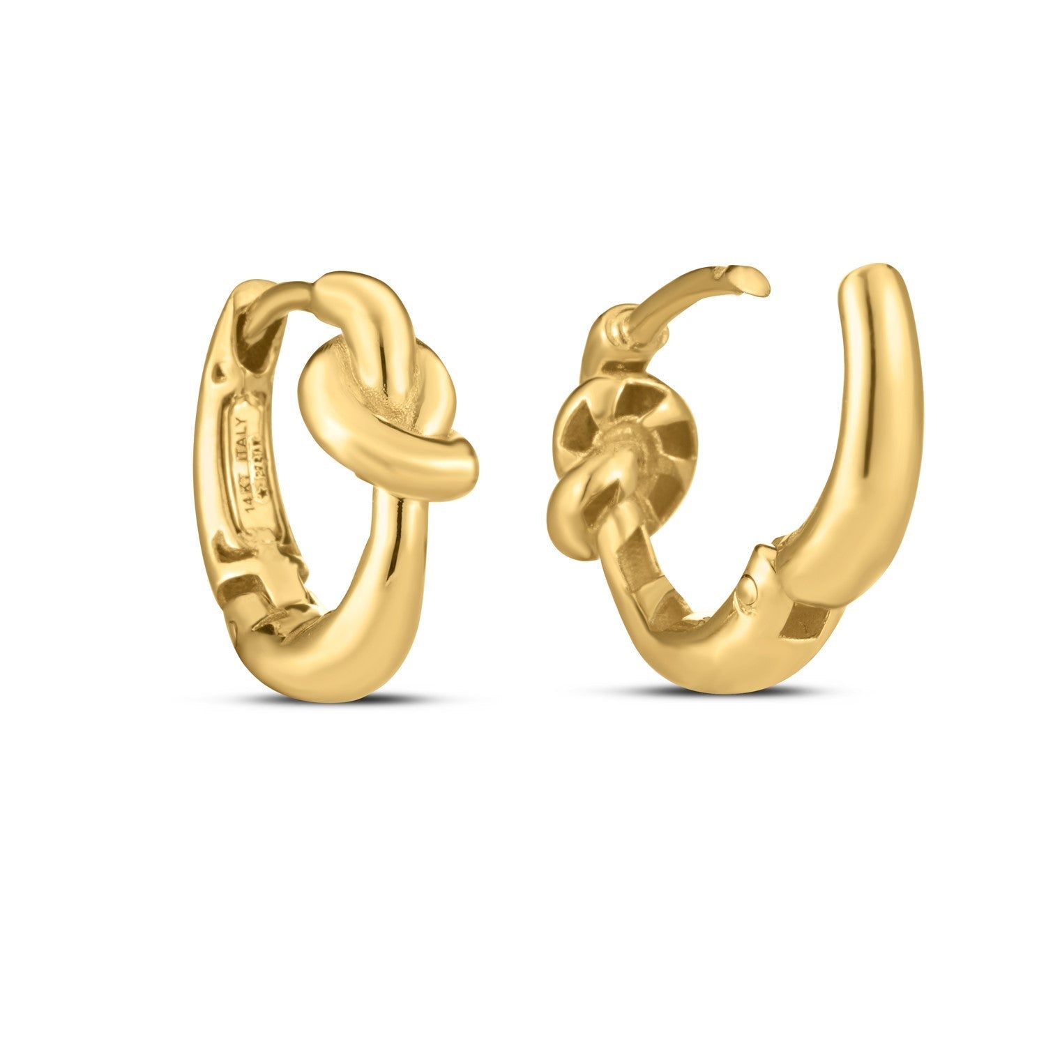 14k Yellow Gold Love knot Hoops - DestGlow