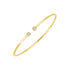 14k Yellow Gold High Polish Diamond Cluster Bangle (2mm) - bracelets