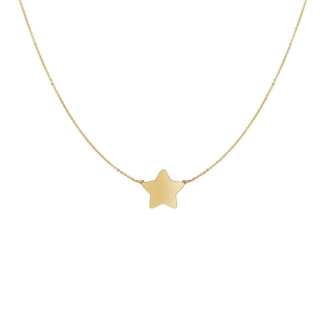14k Yellow Gold Necklace with Five Pointed Star by Avera Group