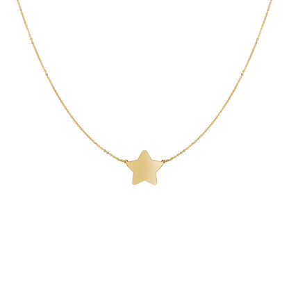 14k Yellow Gold Necklace with Five Pointed Star by Avera Group