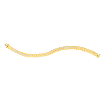 14k Yellow Gold 7 1/2 inch Laurel Leaf Bracelet with Diamond (7.40 mm) by Bids.com