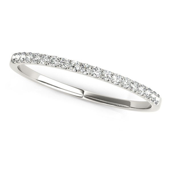 14k White Gold Pave Setting Diamond Wedding Ring (1/8 cttw) by Bids.com