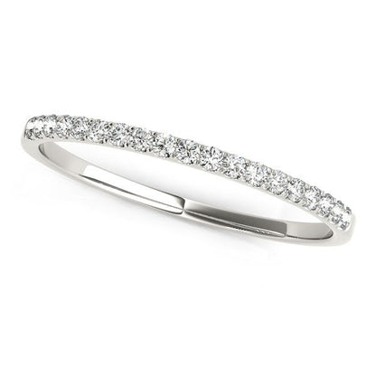 14k White Gold Pave Setting Diamond Wedding Ring (1/8 cttw) by Bids.com