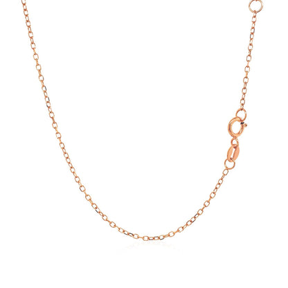 14k Rose Gold 17 inch Necklace with Round White Topaz - DestGlow