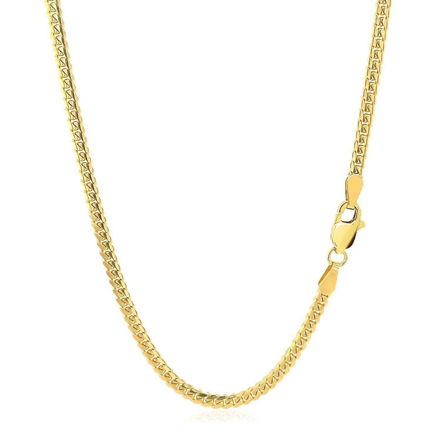 10k Yellow Gold Classic Solid Miami Cuban Chain (2.60 mm)