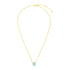 14k Yellow Gold 17 inch Necklace with Cushion Blue Topaz 