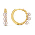 14k Yellow Gold Pearl Huggie Earrings - accessories