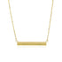 14k Yellow Gold Chain Necklace with a Shiny Flat Bar - necklaces