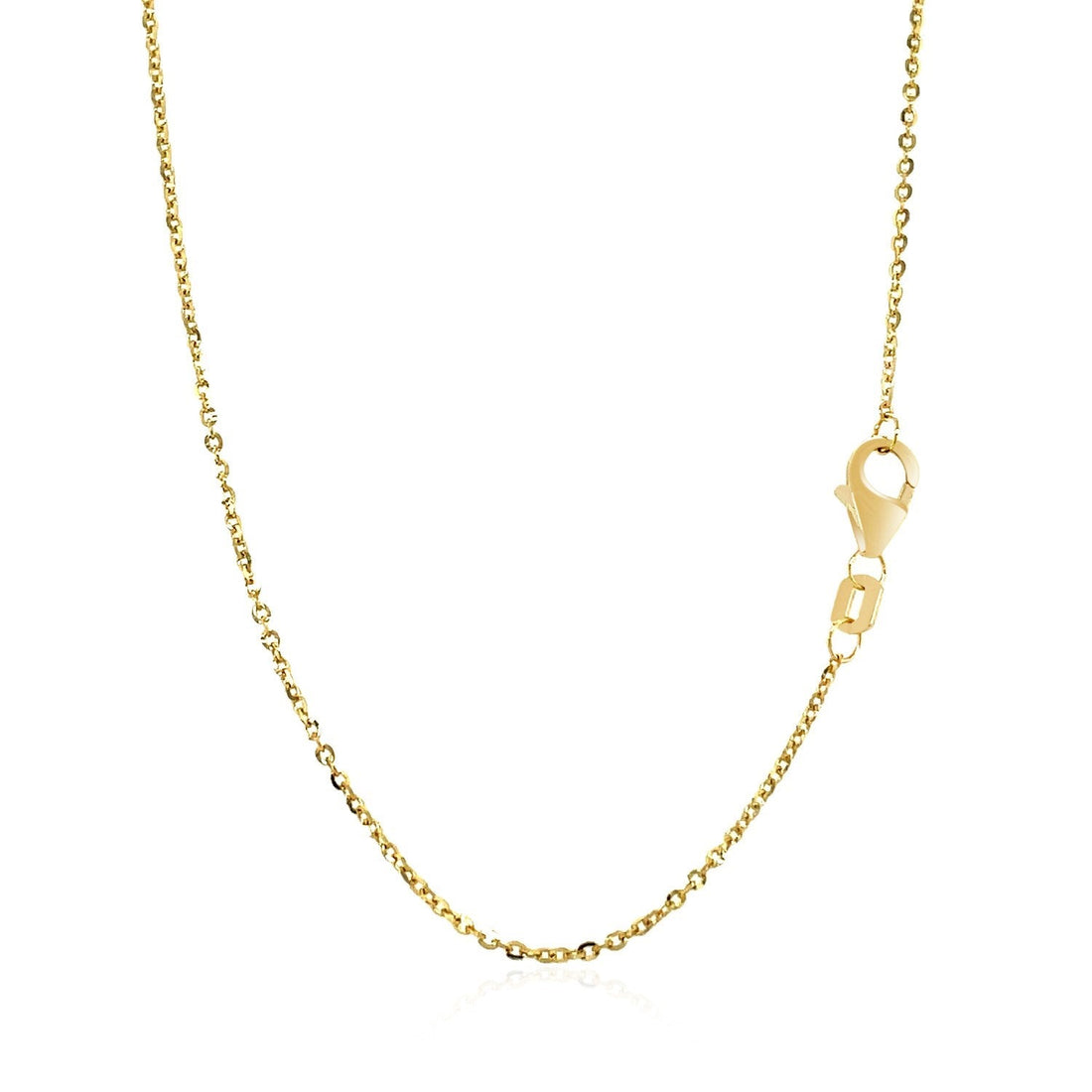 14k Yellow Gold Chain Necklace with a Shiny Flat Bar - DestGlow