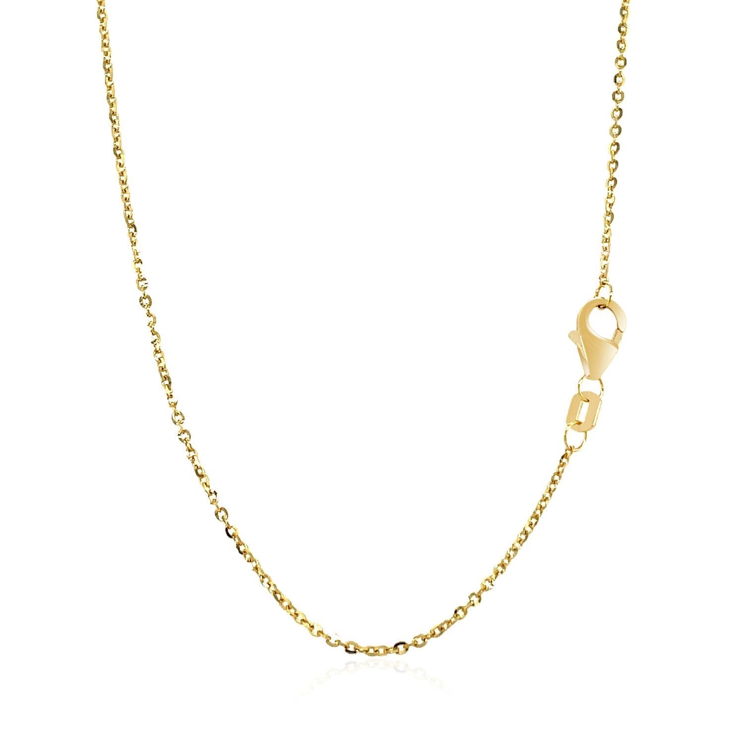 14k Yellow Gold Chain Necklace with a Shiny Flat Bar - DestGlow