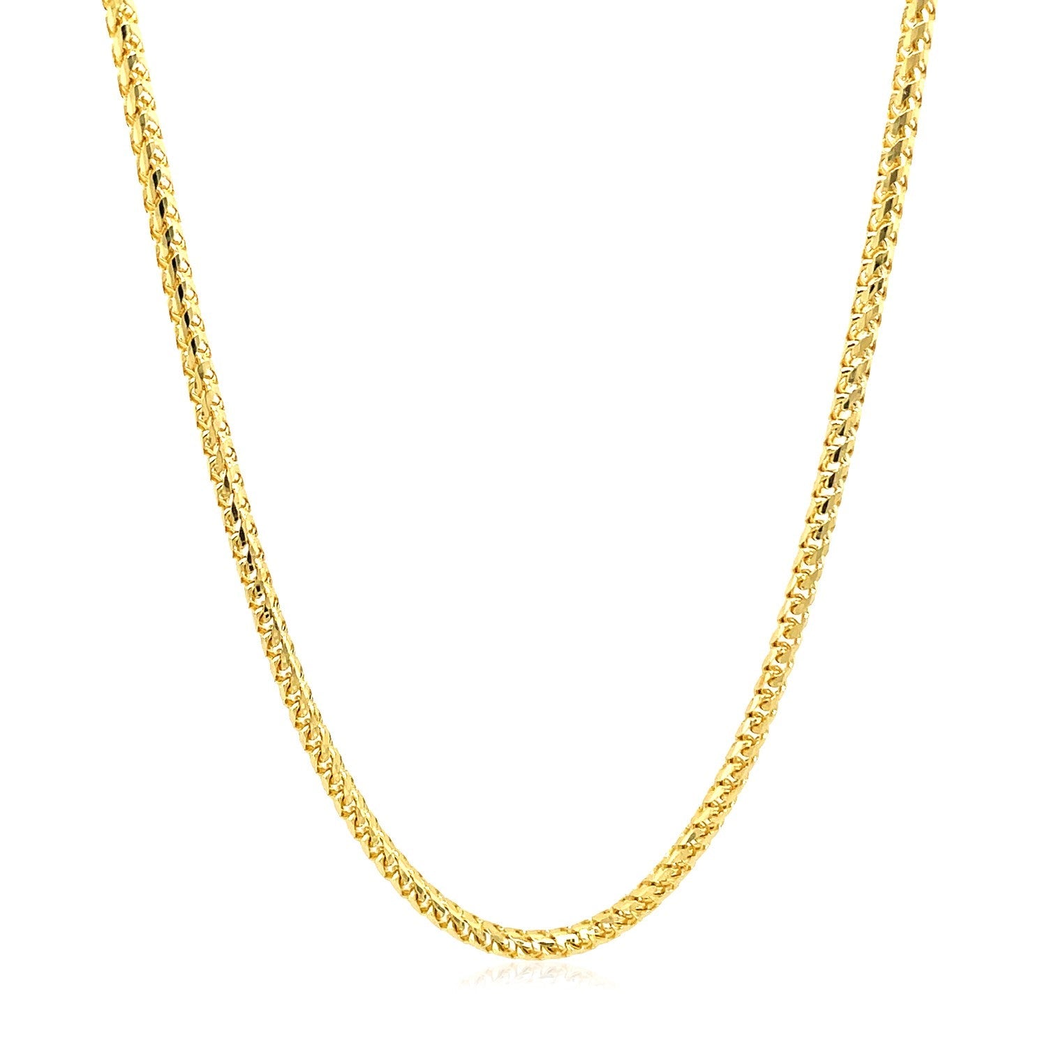 2.2mm 14k Yellow Solid Gold Diamond Cut Round Franco Chain by Bids.com