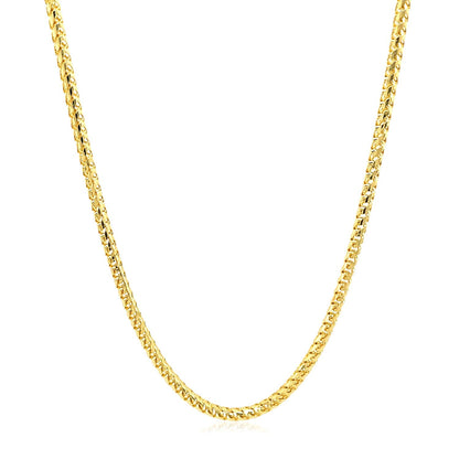 2.2mm 14k Yellow Solid Gold Diamond Cut Round Franco Chain by Bids.com