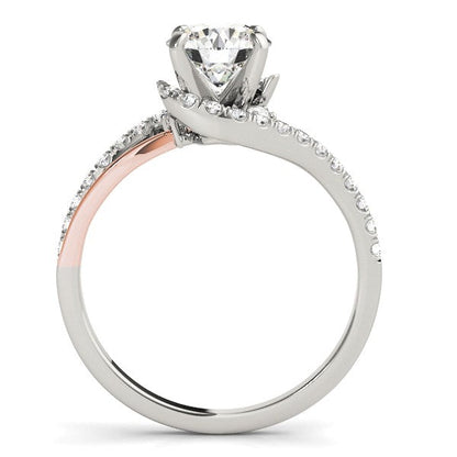 14k White And Rose Gold Bypass Shank Diamond Engagement Ring (1 1/3 cttw) by Bids.com