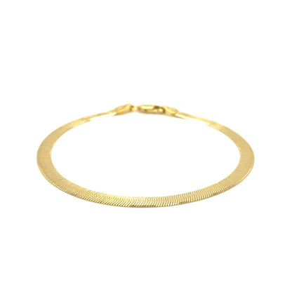 4.0mm 14k Yellow Gold Super Flex Herringbone Bracelet