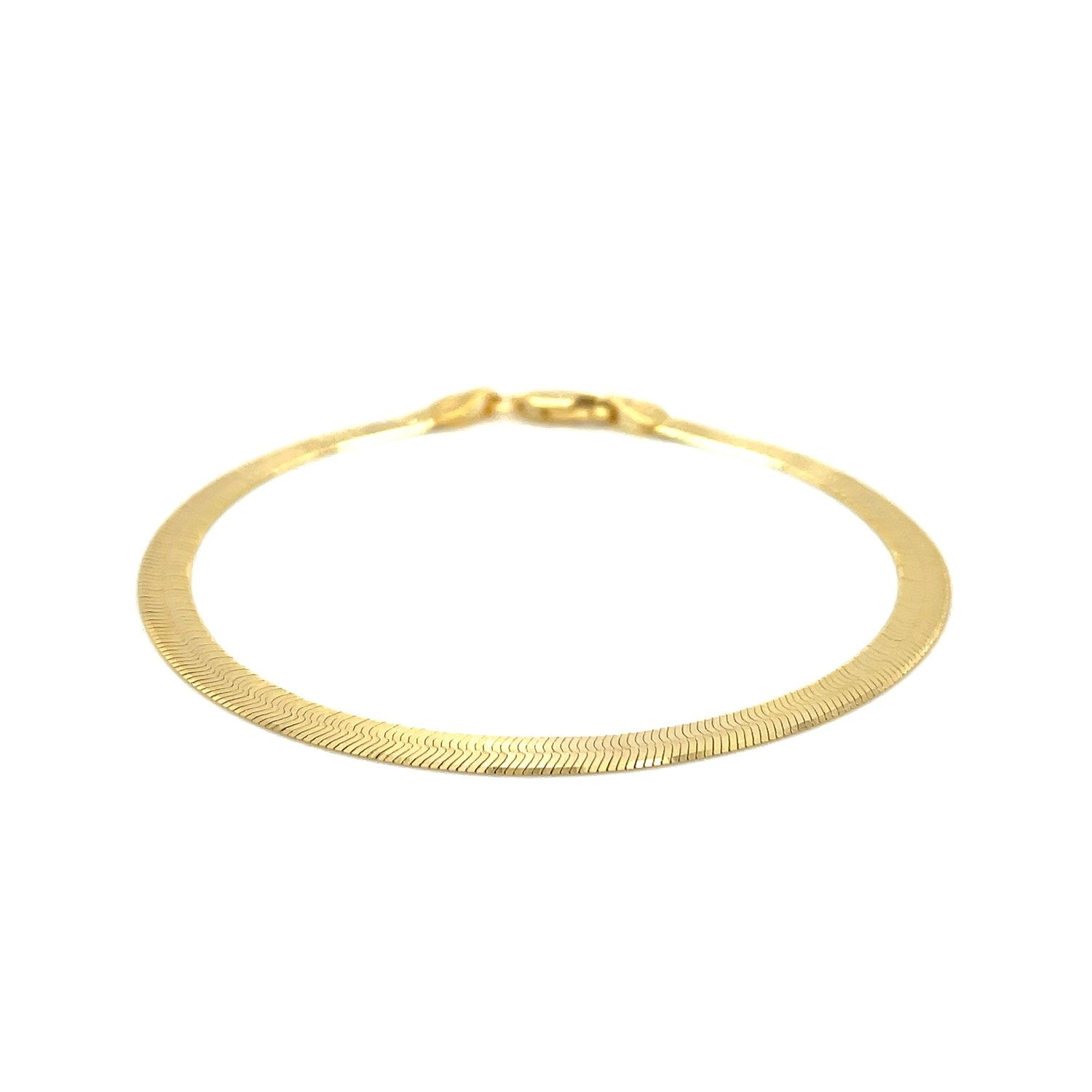 4.0mm 14k Yellow Gold Super Flex Herringbone Bracelet by Bids.com