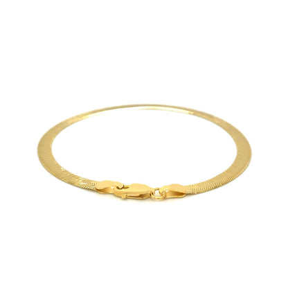 4.0mm 14k Yellow Gold Super Flex Herringbone Bracelet by Bids.com