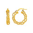 Textured Braided Hoop Earrings in 14k Yellow Gold(4x15mm) - DestGlow