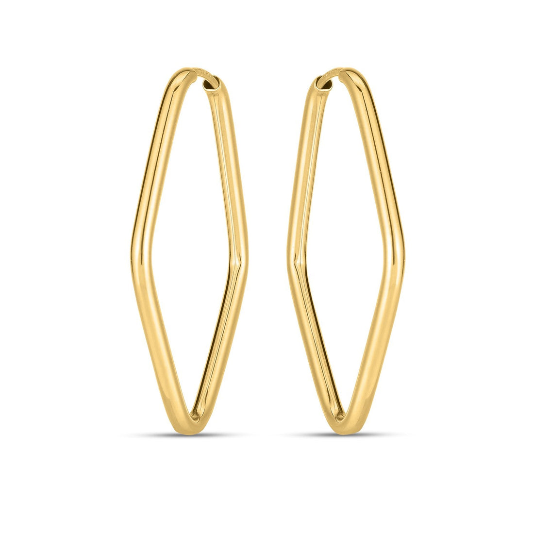 14k Yellow Gold Endless Marquise Hoops - DestGlow