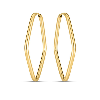14k Yellow Gold Endless Marquise Hoops - DestGlow
