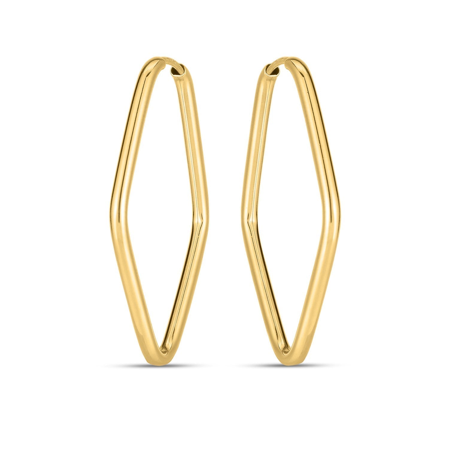 14k Yellow Gold Endless Marquise Hoops  DestGlow