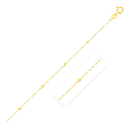 Bead Links Saturn Chain in 14k Yellow Gold (1.80 mm) - DestGlow