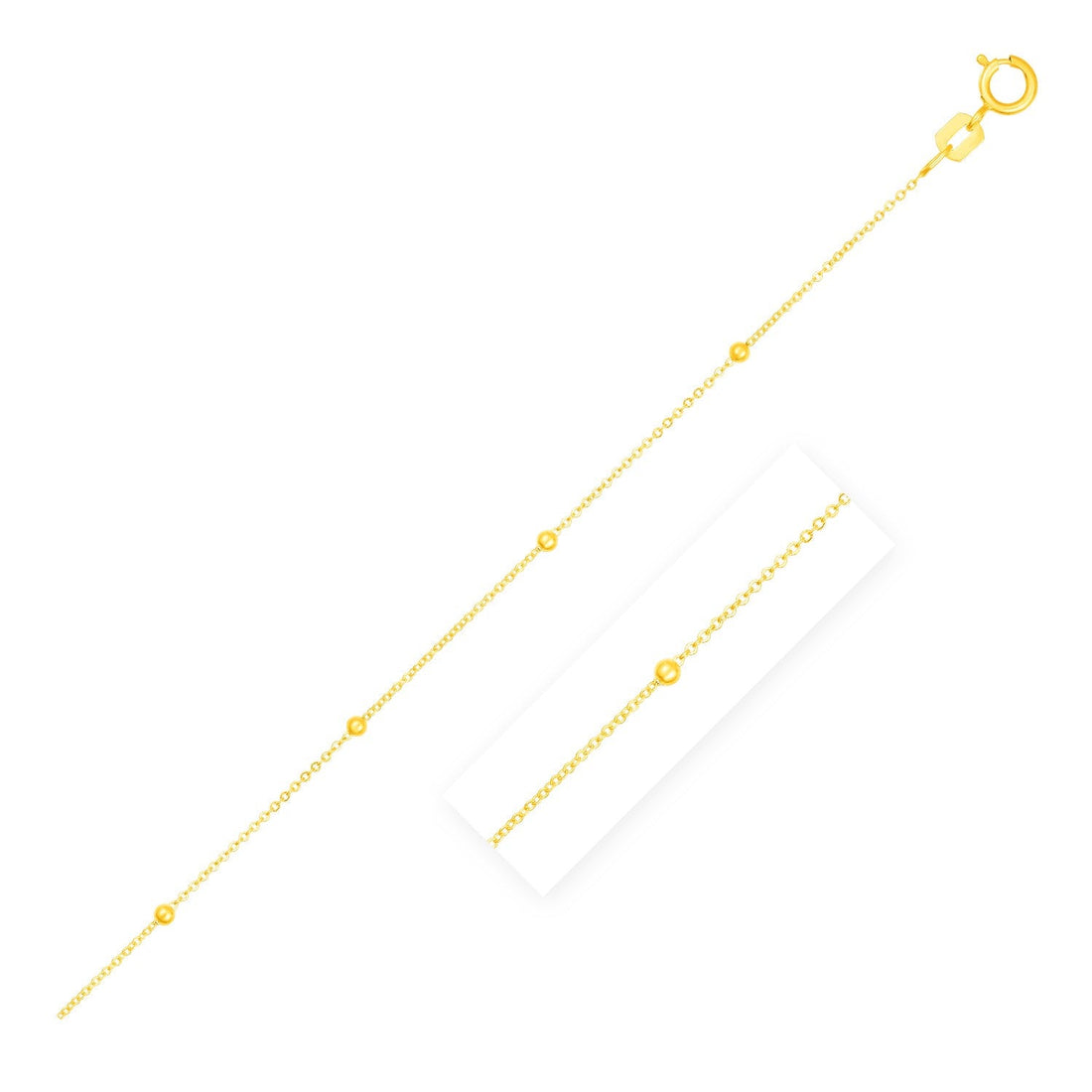 Bead Links Saturn Chain in 14k Yellow Gold (3.5mm) - DestGlow