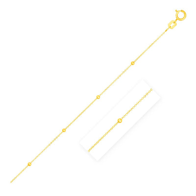 Bead Links Saturn Chain in 14k Yellow Gold (3.5mm) - DestGlow