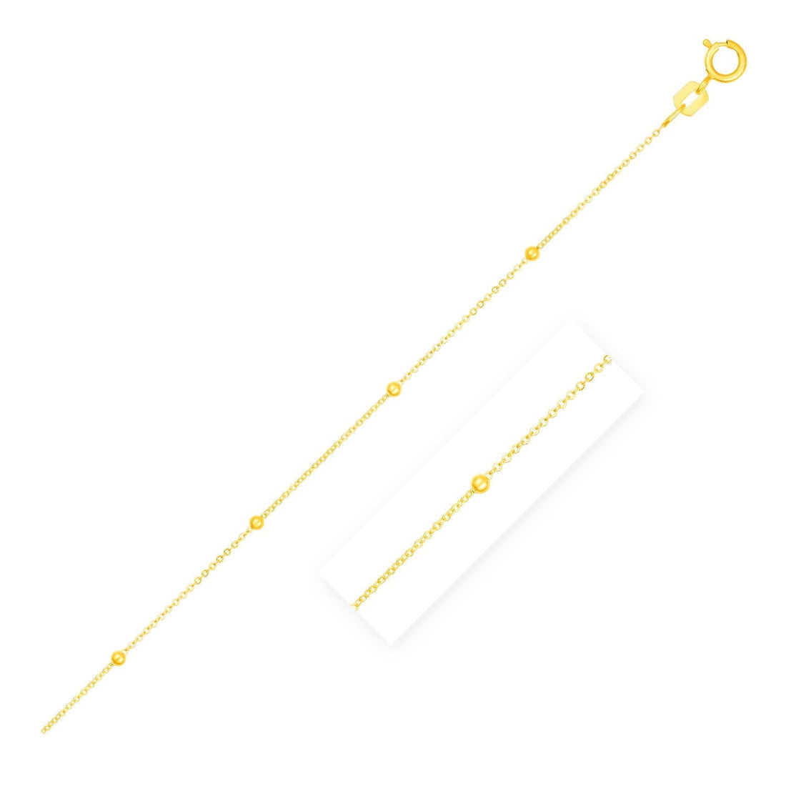 Bead Links Saturn Chain in 14k Yellow Gold (1.80 mm) 