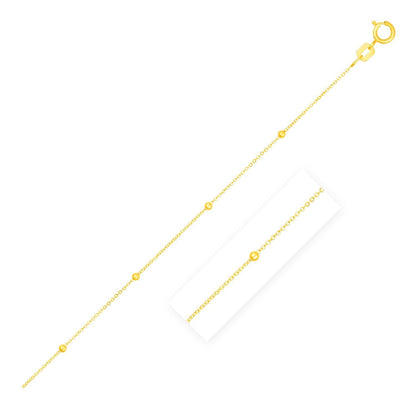 Bead Links Saturn Chain in 14k Yellow Gold (1.80 mm) 
