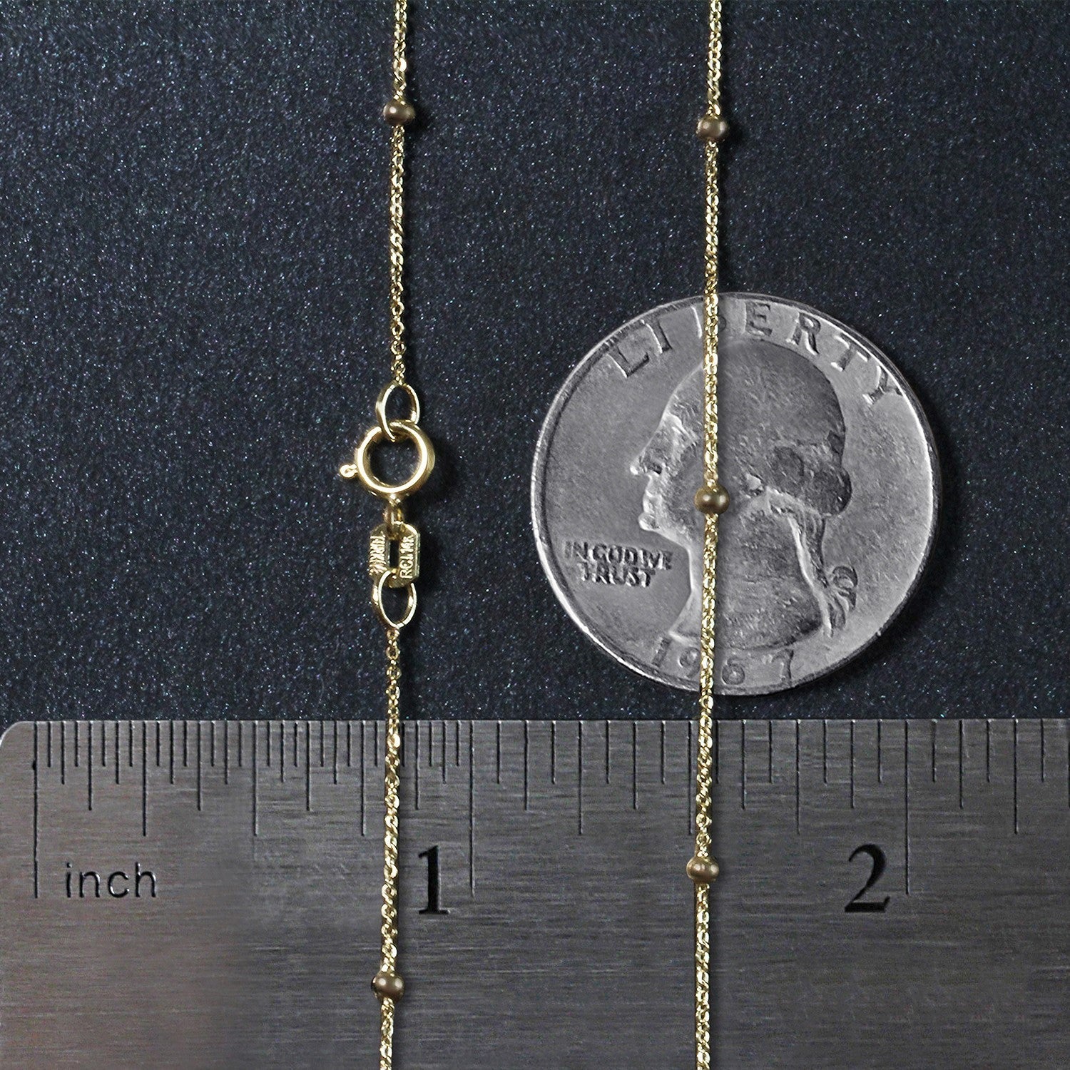 Bead Links Saturn Chain in 14k Yellow Gold (3.5mm) by Bids.com