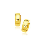 14k Yellow Gold Snuggable Hoop Earrings - earrings