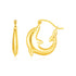 14K Yellow Gold Dolphin Hoop Earrings - earrings