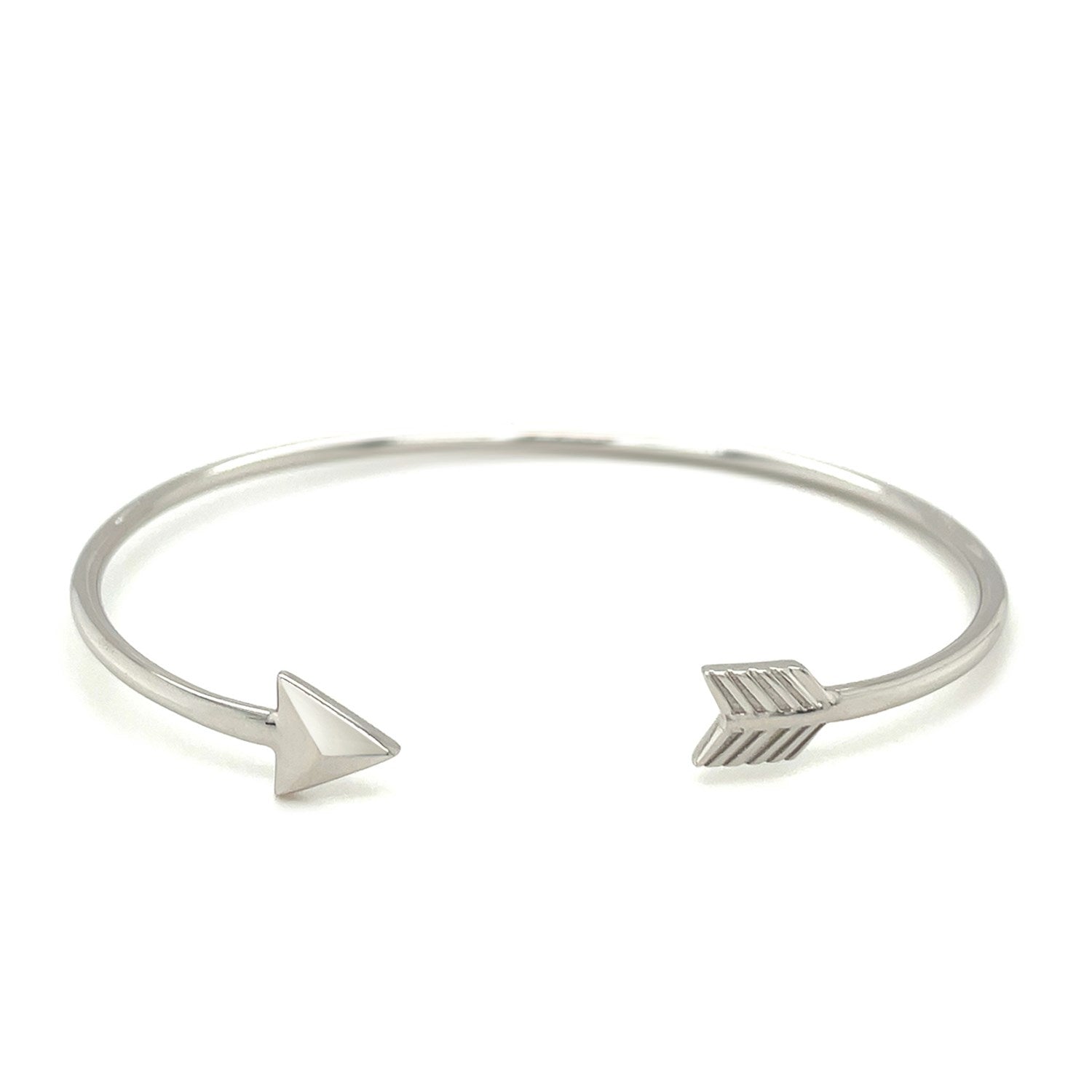 Sterling Silver Polished Arrow Cuff Bangle (3.00 mm) - DestGlow