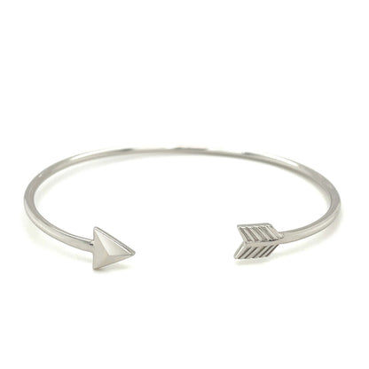 Sterling Silver Polished Arrow Cuff Bangle (3.00 mm) - DestGlow