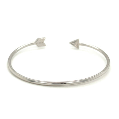 Sterling Silver Polished Arrow Cuff Bangle (3.00 mm) - DestGlow