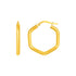 14k Yellow Gold Shiny Hexagon Hoop Earrings - earrings