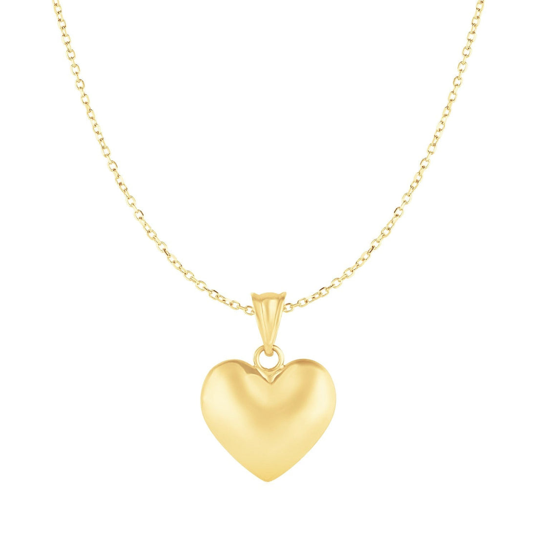 Puffed Heart Pendant in 10k Yellow Gold 