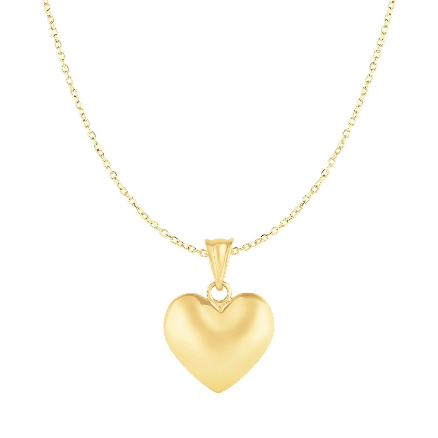 Puffed Heart Pendant in 10k Yellow Gold 